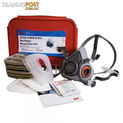 Multi-Gas Respirator Kit 6259, A1B1E1K1P2, Medium, 2 Kits/Case 3M™ M6259