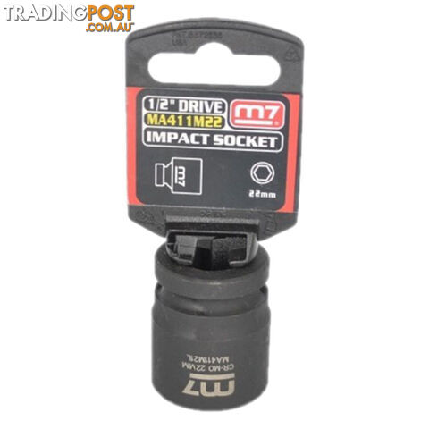 Impact Socket With Hang Tab 1/2" Drive 6 Point 22mm M7 M7-MA411M22