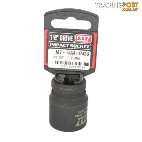 Impact Socket With Hang Tab 1/2" Drive 6 Point 23mm M7 M7-MA411M23
