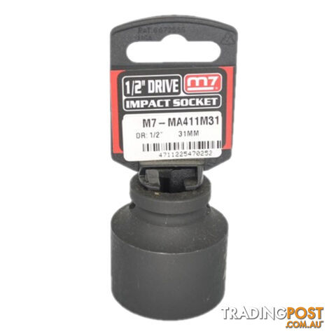 Impact Socket With Hang Tab 1/2" DR 6 Point 31MM M7-MA411M31