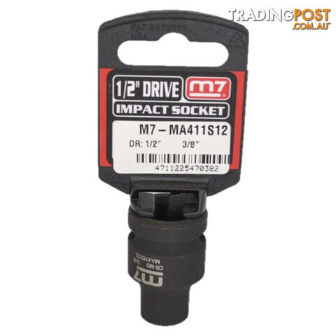 Impact Socket 1/2" DR 6 Point 3/8" M7 M7-MA411S12