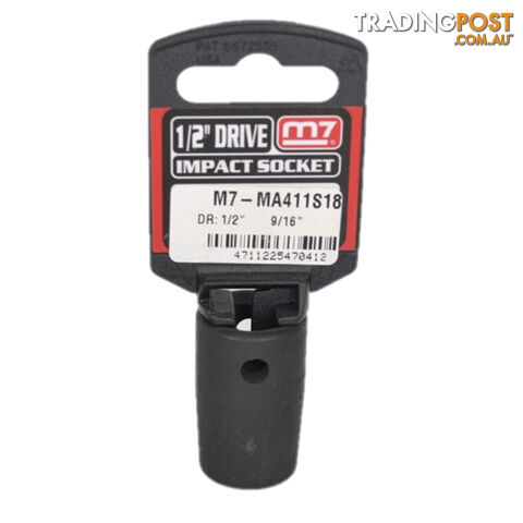 Impact Socket 1/2" DR 6 Point 9/16" M7 M7-MA411S18
