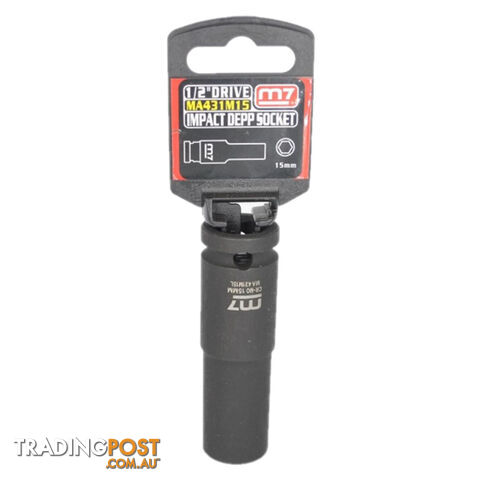 Impact Deep Socket 1/2" DR 6 Point 15MM M7 M7-MA431M15