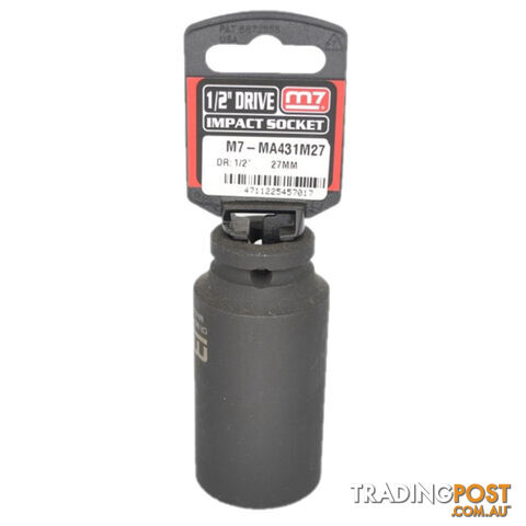 Impact Deep Socket 1/2" DR 6 Point 27MM M7 M7-MA431M27