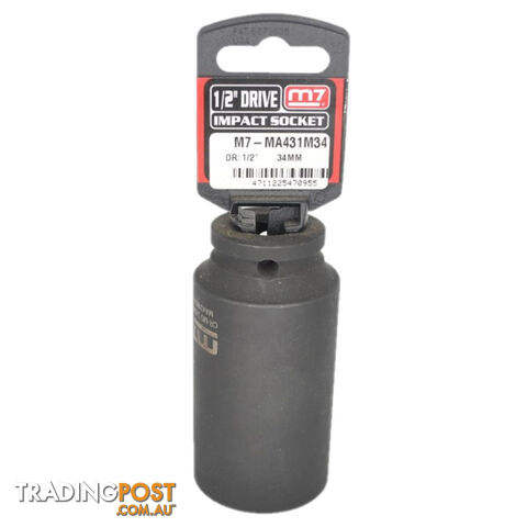 Impact Deep Socket 1/2" DR 6 Point 34MM M7 M7-MA431M34