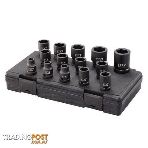 Impact Socket Set 1/2" Drive 14 Piece Metric M7 M7-MB44014M