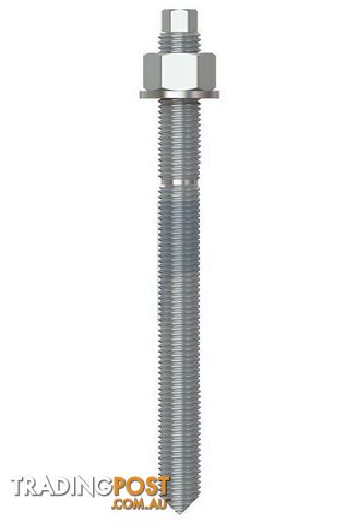 316 Stainless Finish Stud Chemical Anchor Kit (External Hex) Chisel Point Metric...