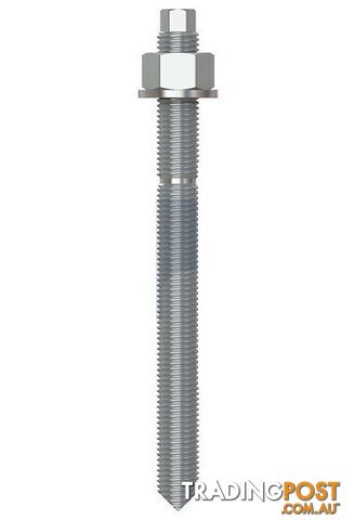 316 Stainless Finish Stud Chemical Anchor Kit (External Hex) Chisel Point Metric...