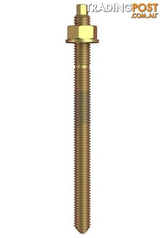 Zinc Yellow Passivate Finish Stud Chemical Anchor Kit (External Hex) Chisel...