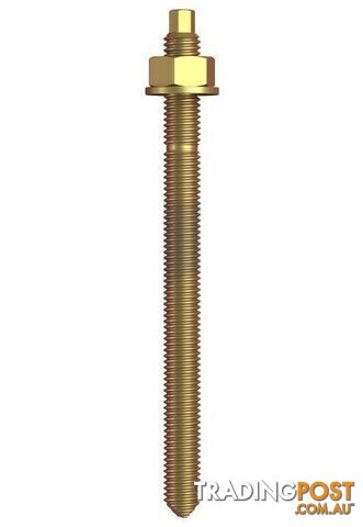 Zinc Yellow Passivate Finish Stud Chemical Anchor Kit (External Hex) Chisel...