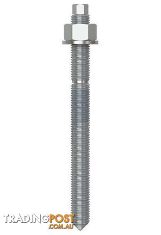 Hot Dip Galvanised Finish Stud Chemical Anchor Kit (External Hex) Chisel Point...