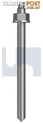 Hot Dip Galvanised Finish Stud Chemical Anchor Kit (External Hex) Chisel Point...