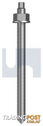 Hot Dip Galvanised Finish Stud Chemical Anchor Kit (External Hex) Chisel Point...