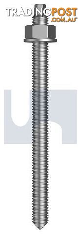 Hot Dip Galvanised Finish Stud Chemical Anchor Kit (External Hex) Chisel Point...