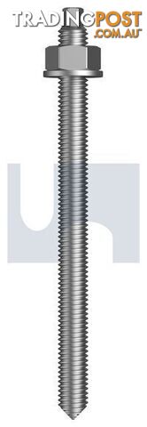 Hot Dip Galvanised Finish Stud Chemical Anchor Kit (External Hex) Chisel Point...