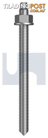 Hot Dip Galvanised Finish Stud Chemical Anchor Kit (External Hex) Chisel Point...