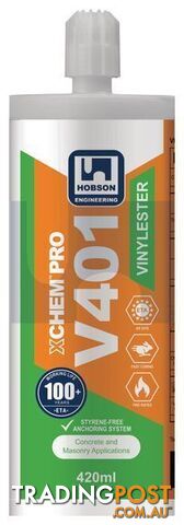 XCHEM Pro V401 Vinylester Cartridge Adhesive 420ml Hobson MCCV401420