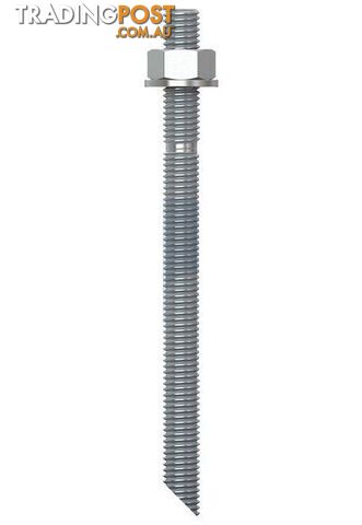 316 Stainless Finish Stud Chemical Anchor Kit (Flat Top) Angle Point Metric...