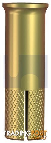 Zinc Yellow Passivate Finish Drop-In-Anchor With Lip Knurled Body Metric Hobson