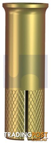 Zinc Yellow Passivate Finish Drop-In-Anchor With Lip Knurled Body Metric Hobson
