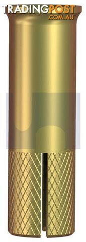 Zinc Yellow Passivate Finish Drop-In-Anchor With Lip Knurled Body Metric Hobson