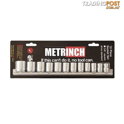 MetrInch Standard Socket Set 3/8" Drive 12 Piece