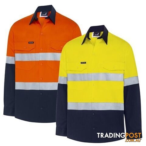 Mack Mens LS 2 Tone Taped Cotton Shirt Modern Fit190 Beaver MK9186441YND00M