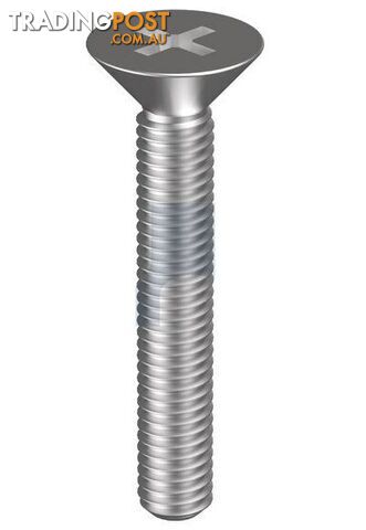 304 Stainless Finish Metal Thread Countersunk Phillips Imperial Hobson