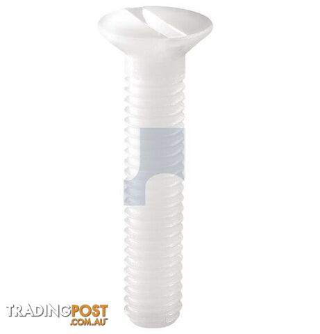 Nylon Natural Finish Countersunk Slot Machine Screw Imperial Hobson