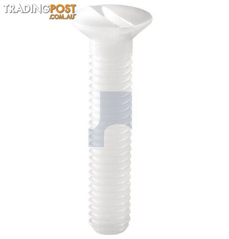 Nylon Natural Finish Countersunk Slot Machine Screw Imperial Hobson