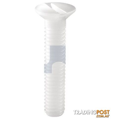 Nylon Natural Finish Countersunk Slot Machine Screw Imperial Hobson