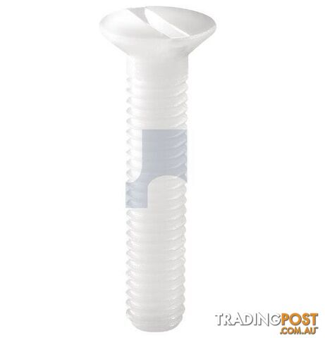 Nylon Natural Finish Countersunk Slot Machine Screw Imperial Hobson