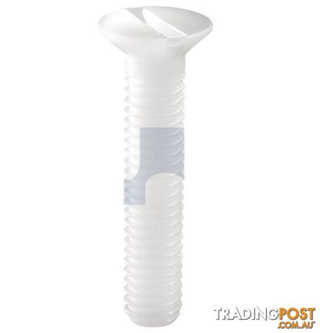 Nylon Natural Finish Countersunk Slot Machine Screw Imperial Hobson