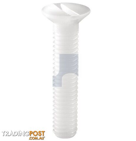 Nylon Natural Finish Countersunk Slot Machine Screw Imperial Hobson