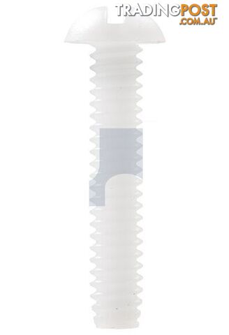 Nylon Natural Finish Round Slot Machine Screw Imperial Hobson