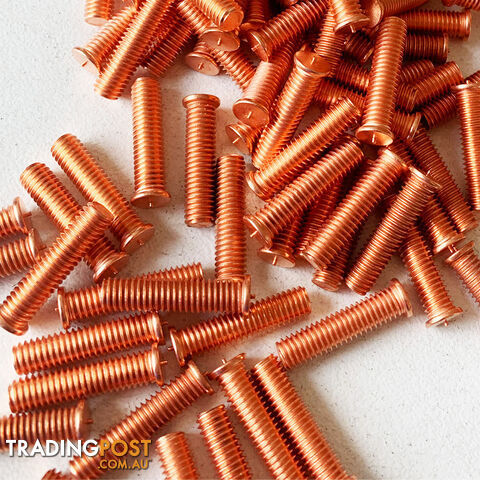 Mild Steel Stud M6 x 25mm Capacitor Discharge Stud MSCD625 Pkt : 200