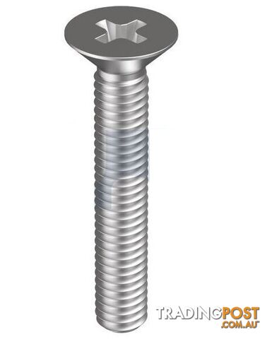 Zinc Plated (RoHS Compliant) Finish Metal Thread Countersunk Phillips Metric...