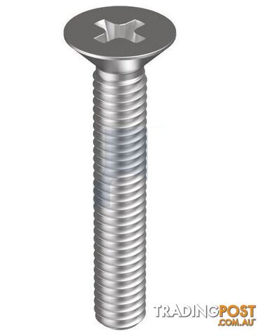 Zinc Plated (RoHS Compliant) Finish Metal Thread Countersunk Phillips Metric...