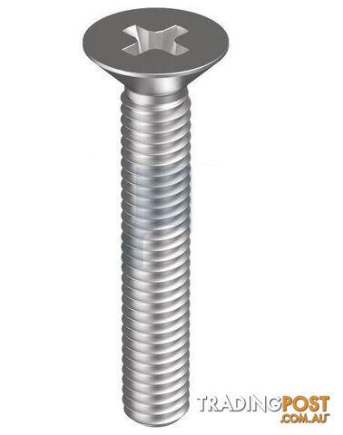 Zinc Plated (RoHS Compliant) Finish Metal Thread Countersunk Phillips Metric...