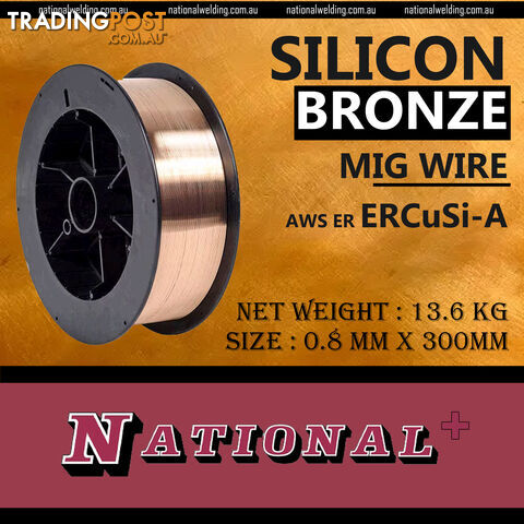 Silicon Bronze (ERCuSi-A) MIG Welding Wire 1.0mm x 300mm 13.6kg MWSB10300 - photo 2 of 3