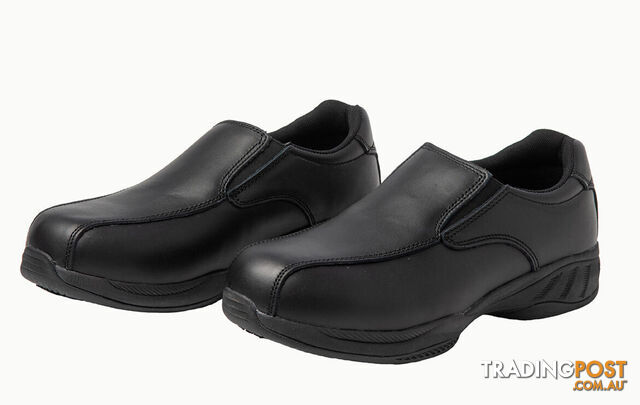 Safety Shoes Mascot Black Slip On Size 8.5 Cougar Mascot-8.5