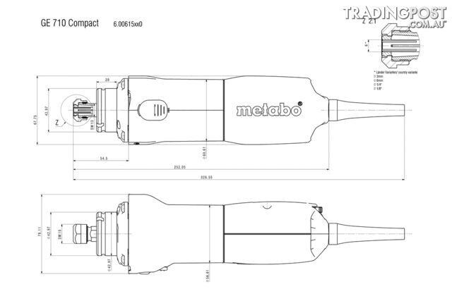 Compact Die Grinder 220-240V GE 710 Metabo 600615000