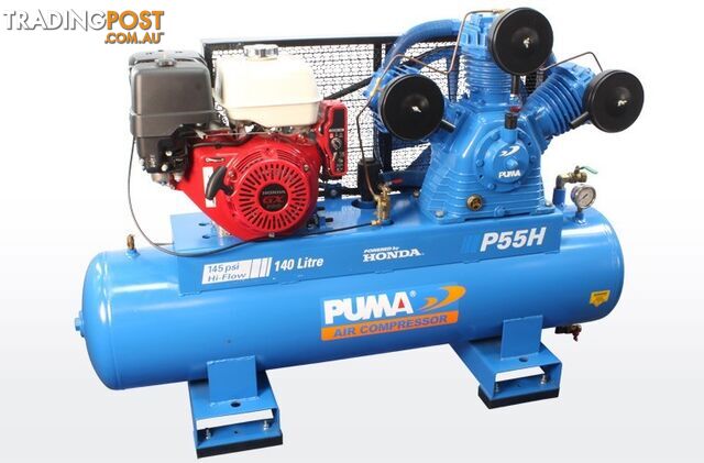 Air Compressor Electric Start 140 Litres Honda Petrol Puma PU P55H ES