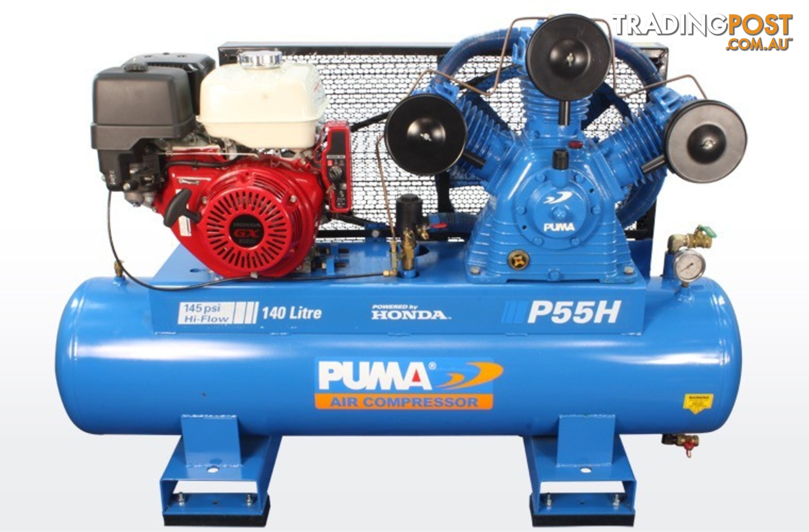 Air Compressor Electric Start 140 Litres Honda Petrol Puma PU P55H ES