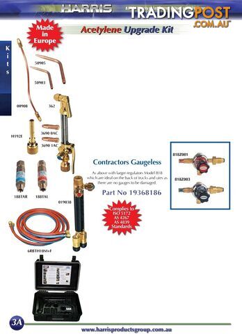 Contractors Upgrade Kit With Model 818 Gaugeless Regulator Harris