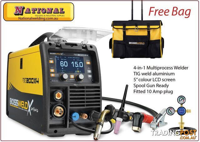 Multi Process 4 IN 1 Welder 240V 10 Amps Bonus Welder's Roller Bag MST 2000X4 Bossweld 699104_Bag