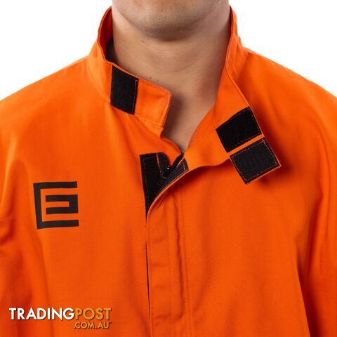 High Visibility Orange Welding Jacket with Grain Leather Sleeves and Reflective Trim Size MED Elliotts OPWJ30CST1M - photo 5 of 5