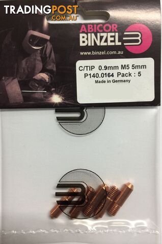 0.9mm M5 5mm Steel Contact Tip Pk: 10 Binzel P140.0164.10
