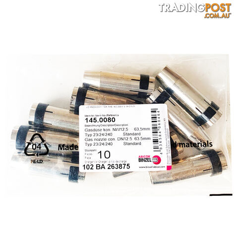 Conical 12.5 MB24 Nozzle Binzel P145.0080-10 Pack:10
