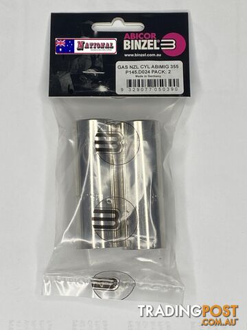 Abimig 355 Gas Nozzle Cylindrical Binzel 145.D024- Pkt:2